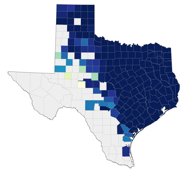 Red-bellied Woodpecker county map