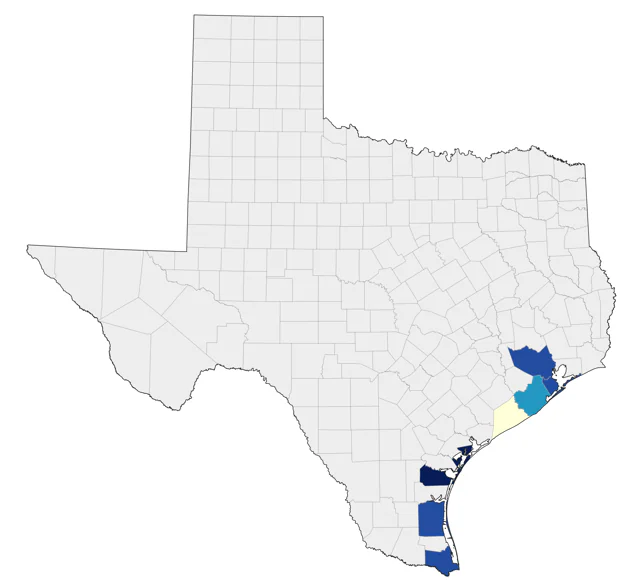 Red-footed Booby county map