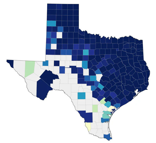 Red-headed Woodpecker county map