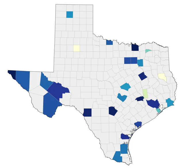 Red Phalarope county map