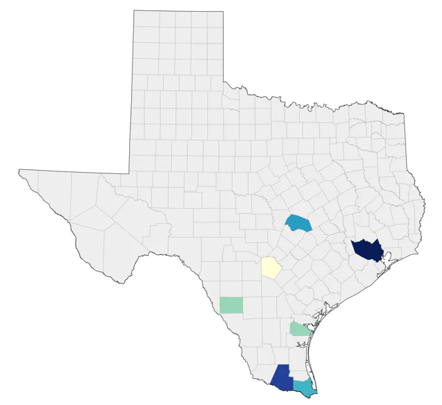 Rose-ringed Parakeet county map