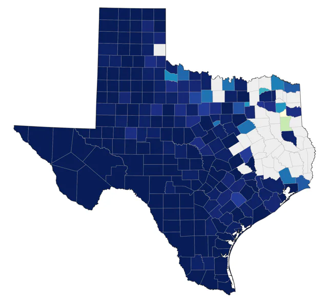 Say's Phoebe county map