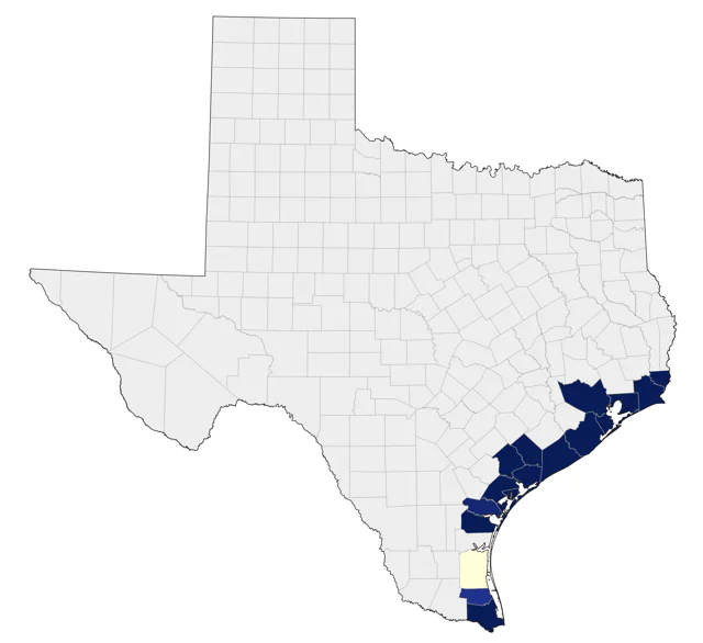 Seaside Sparrow county map