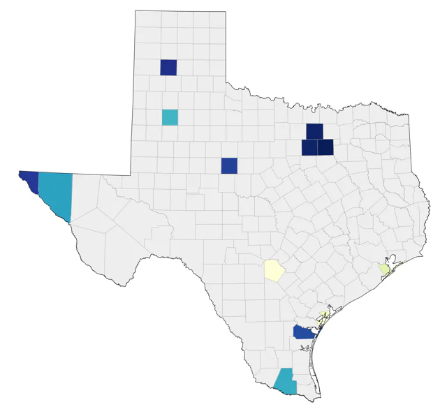 Short-billed Gull county map