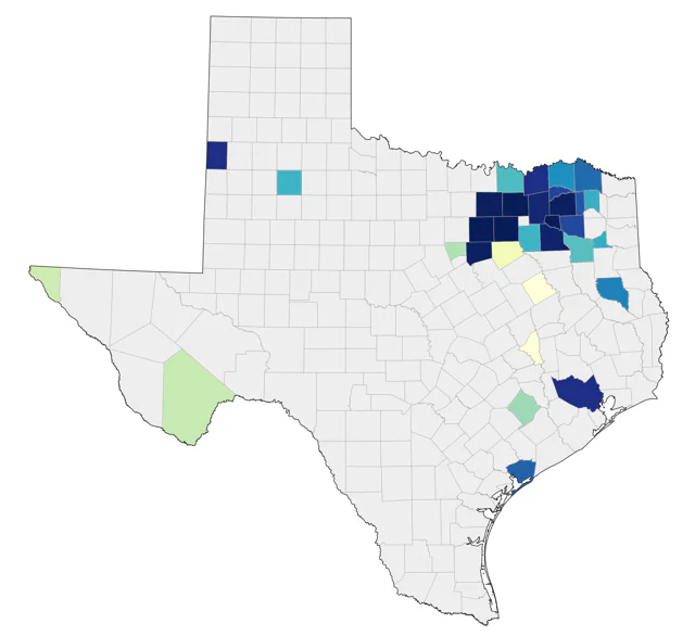 Smith's Longspur county map