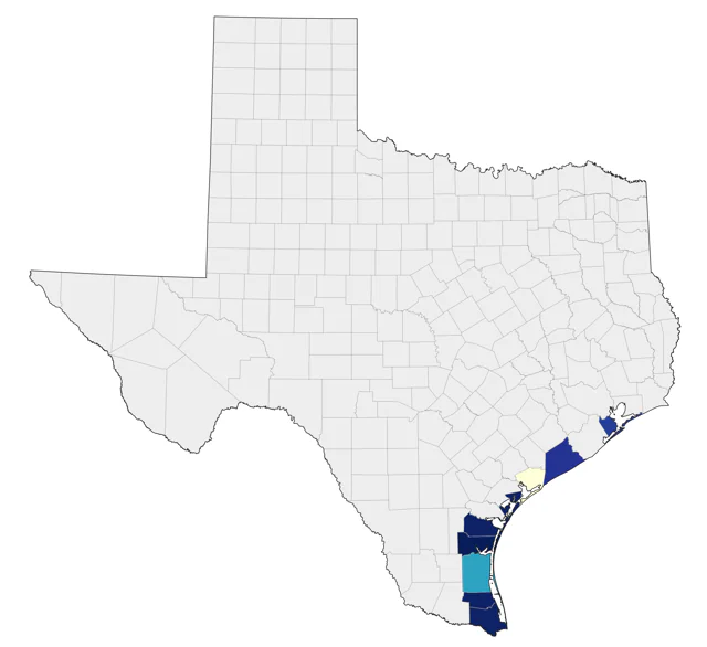 Sooty Shearwater county map