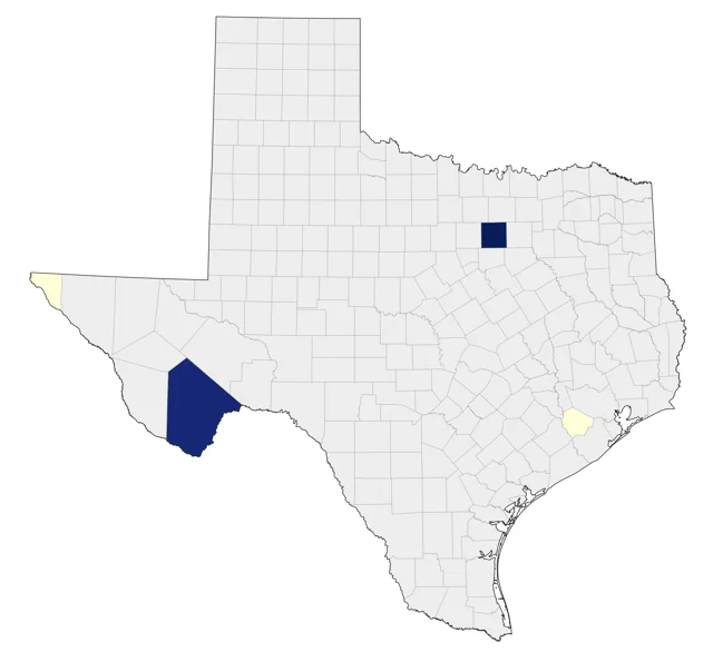 Streak-backed Oriole county map