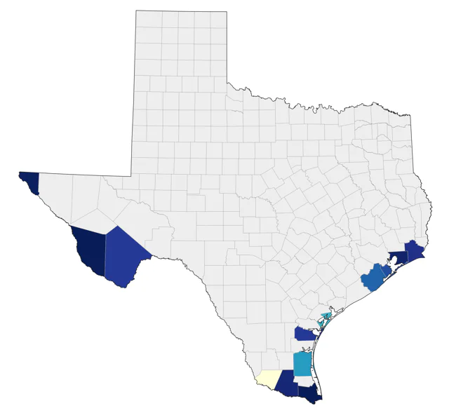 Sulphur-bellied Flycatcher county map