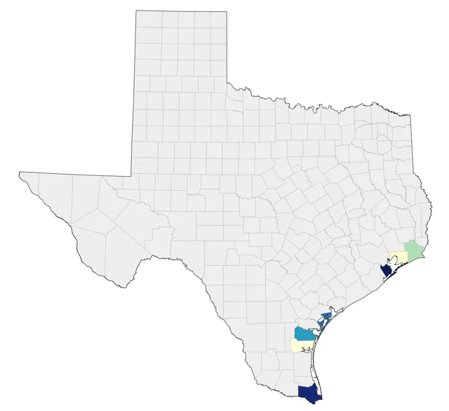 Surfbird county map