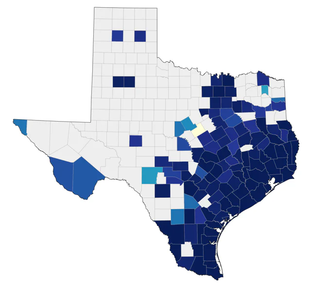 Swallow-tailed Kite county map