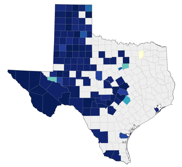 Townsend's Solitaire county map
