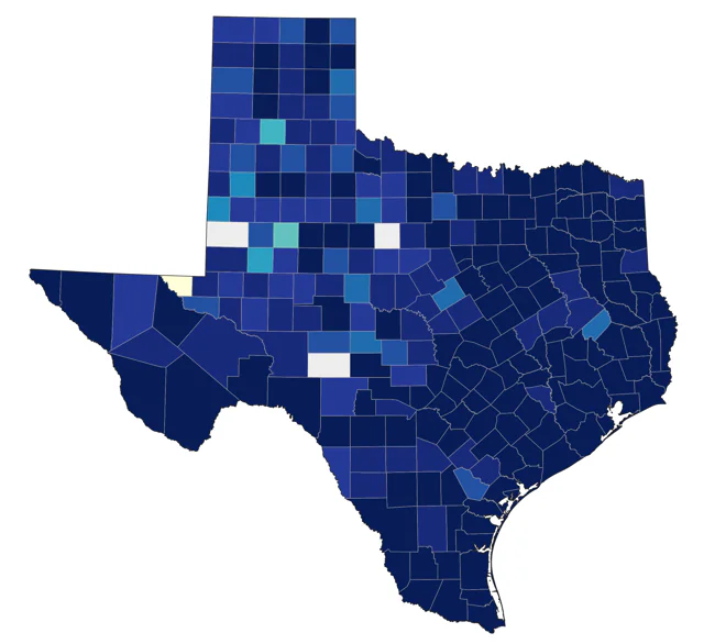 Tree Swallow county map