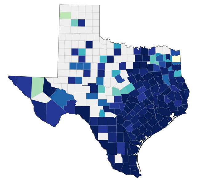 Tricolored Heron county map