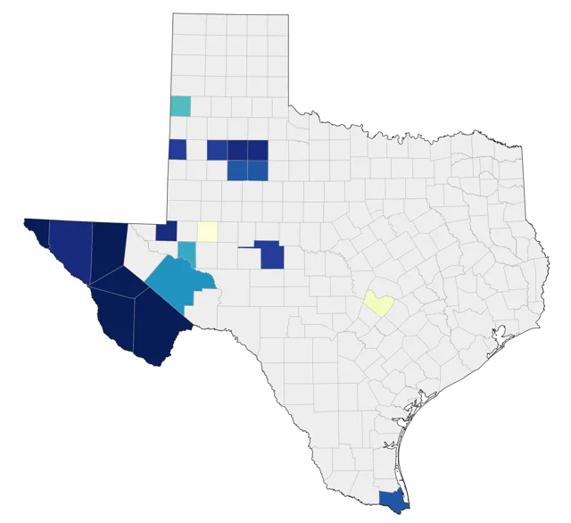 Western Warbling Vireo county map
