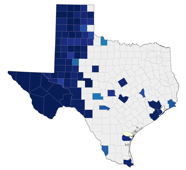 Western Wood-Pewee county map