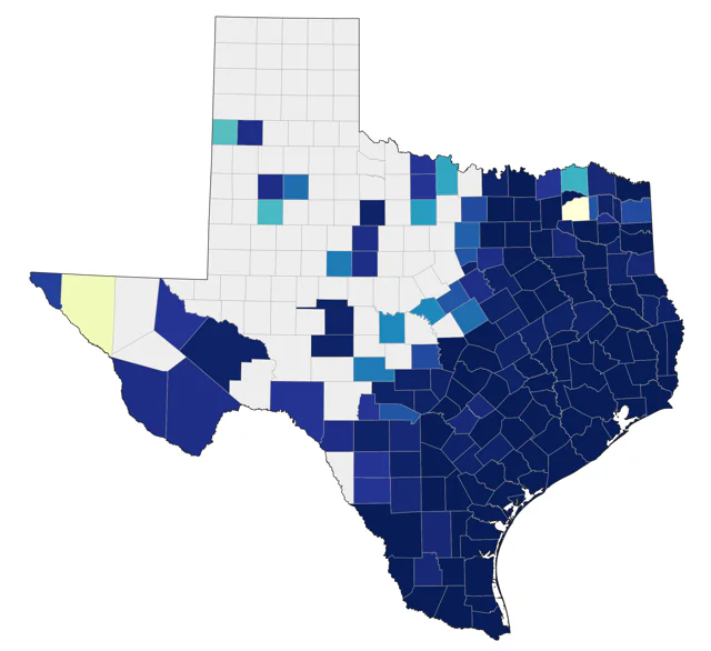 White Ibis county map