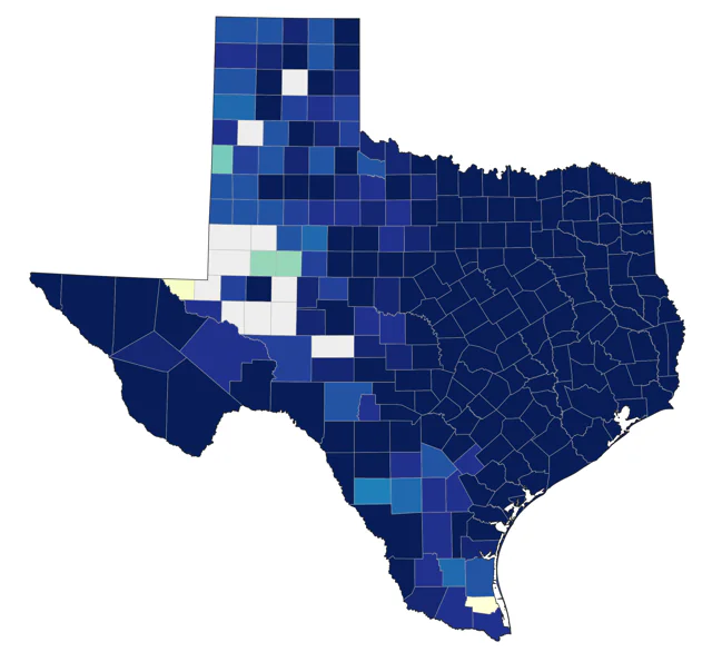 White-throated Sparrow county map