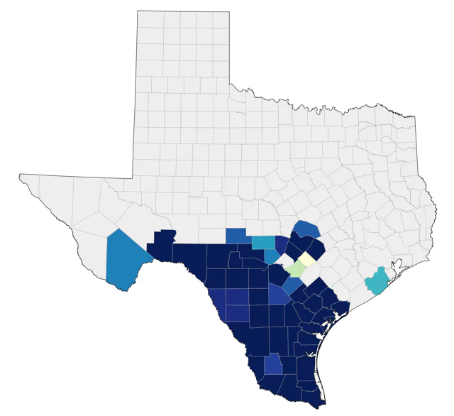 White-tipped Dove county map