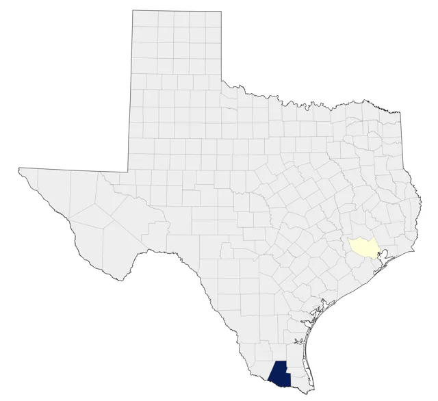 White-winged Parakeet county map