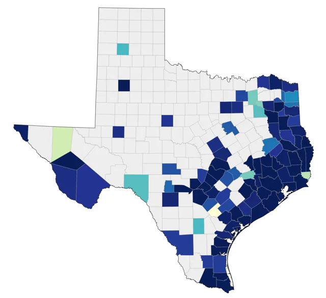 Worm-eating Warbler county map