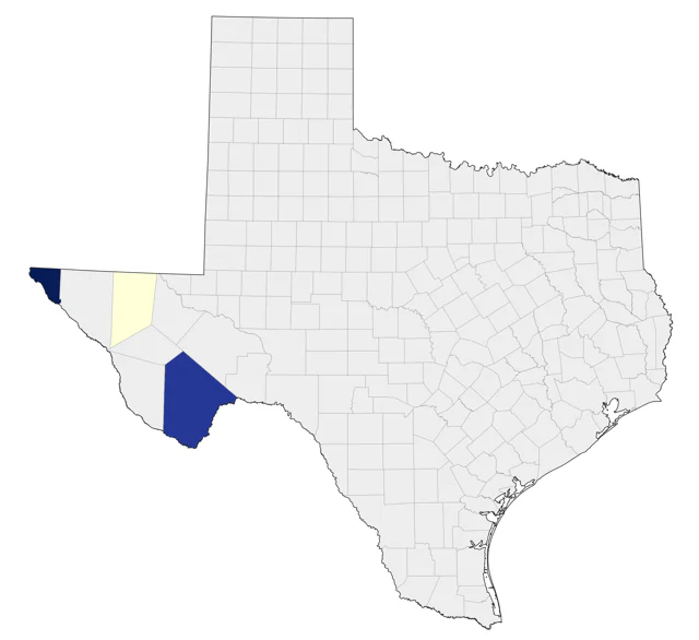 Yellow-eyed Junco county map