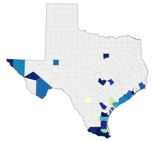 Yellow-green Vireo county map