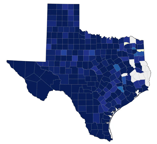 Yellow-headed Blackbird county map