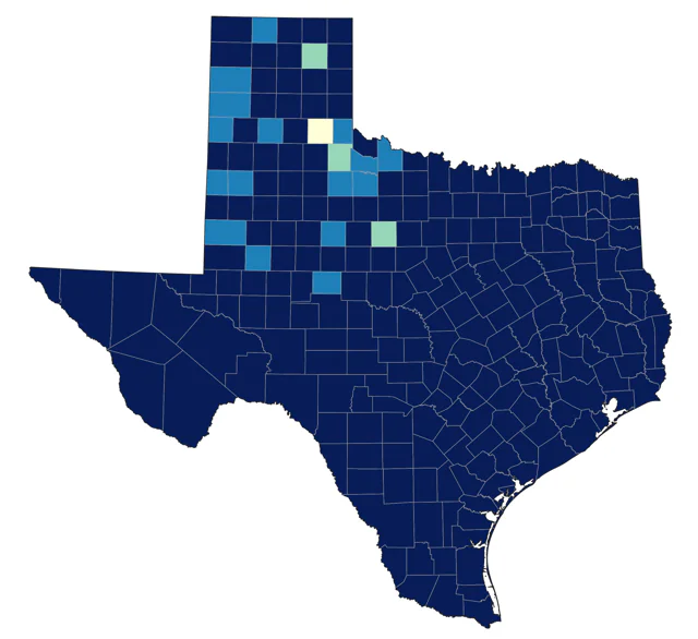 Yellow-rumped Warbler county map