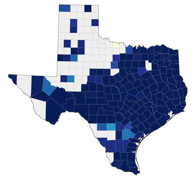 Yellow-throated Vireo county map