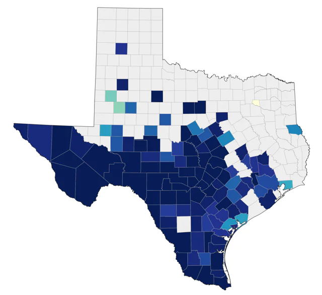 Zone-tailed Hawk county map