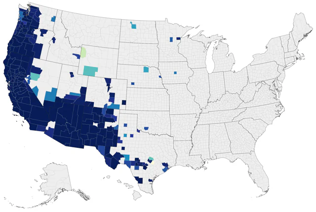 Acorn Woodpecker county map