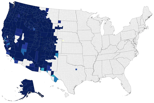 American Dipper county map