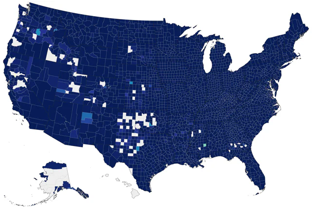 American Redstart county map