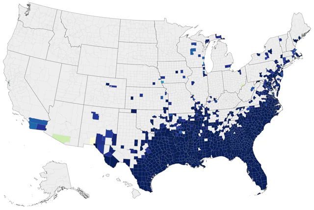 Anhinga county map