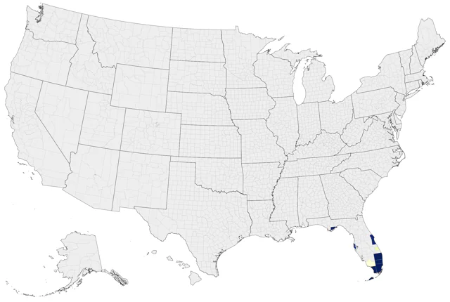 Bananaquit county map