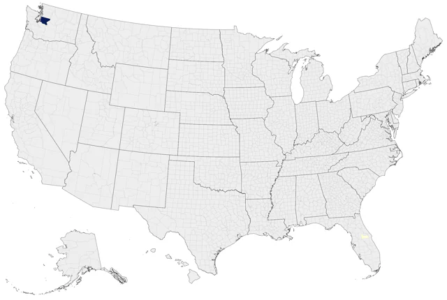 Black-and-white Mannikin county map