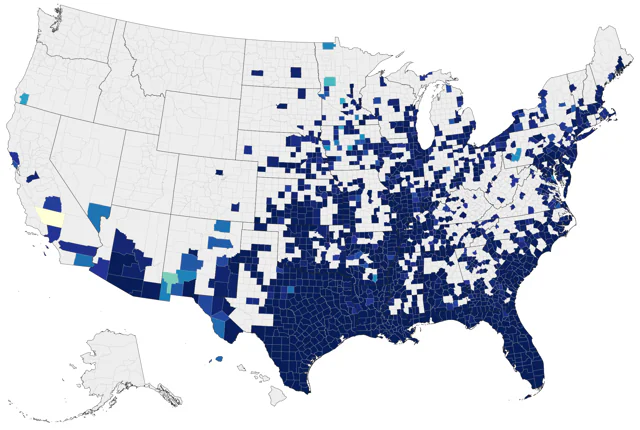 Black-bellied Whistling-Duck county map