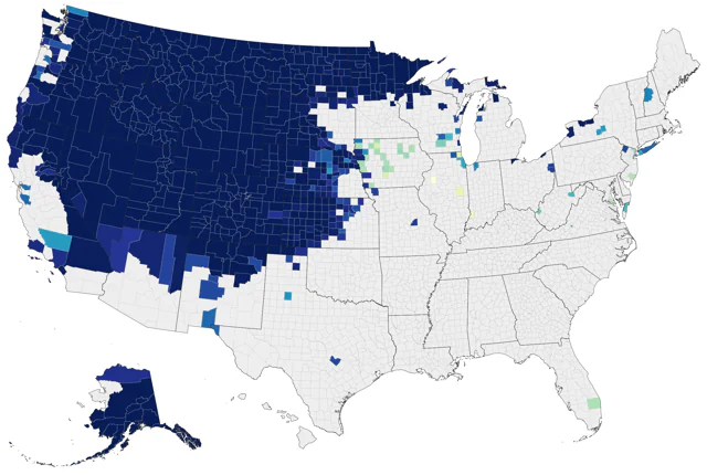 Black-billed Magpie county map