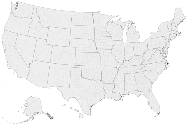 Black-browed Albatross county map