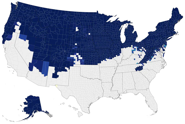 Black-capped Chickadee county map