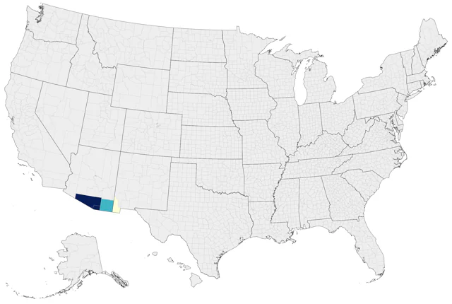 Black-capped Gnatcatcher county map