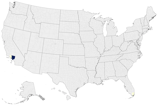 Black-headed Weaver county map
