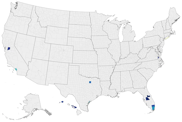 Black-necked Swan county map
