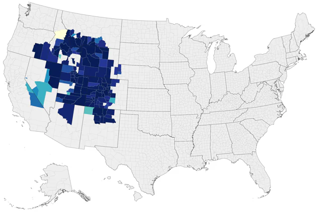 Black Rosy-Finch county map