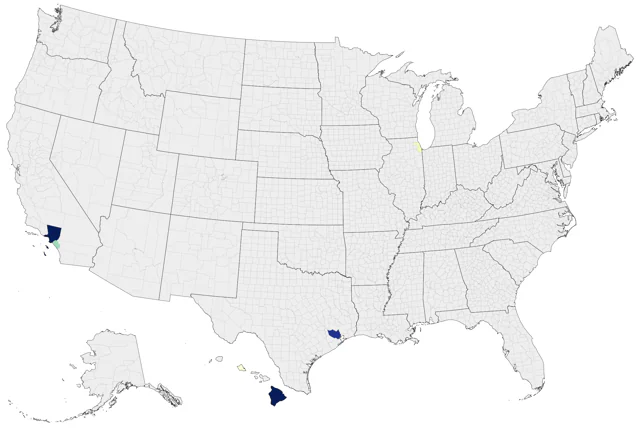 Black-rumped Waxbill county map