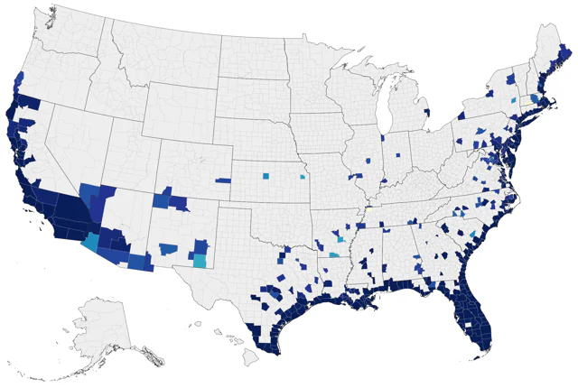 Black Skimmer county map