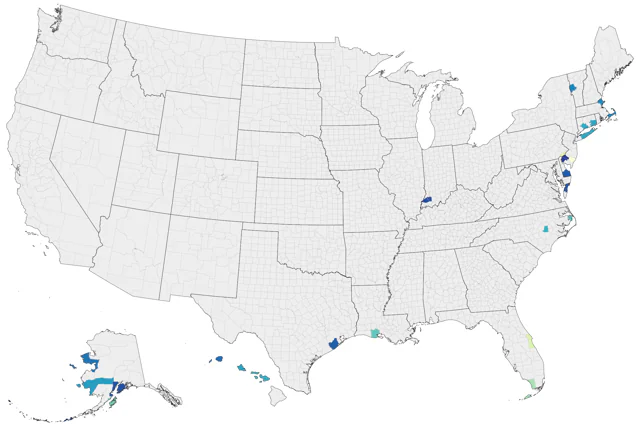 Black-tailed Godwit county map