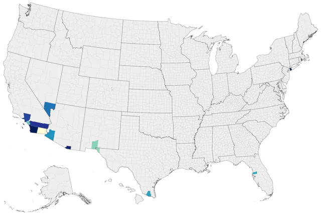 Black-throated Magpie-Jay county map