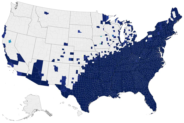 Black Vulture county map