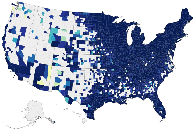 Blackburnian Warbler county map